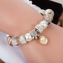 Load image into Gallery viewer, Rose Gold Pearl Seashell Adjustable Ocean Bracelet