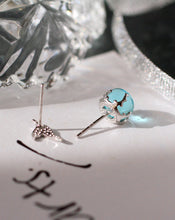 Load image into Gallery viewer, Uneven Blue Crystal Sterling Silver Mermaid Stud Earrings