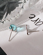 Load image into Gallery viewer, Uneven Blue Crystal Sterling Silver Mermaid Stud Earrings