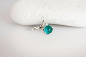 Blue Crystal Sterling Silver Mermaid Tail Ring