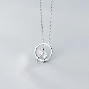 Dazzling Love Bird Silver Necklace