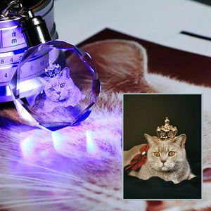 Custom Pet Portrait LED Key Chain