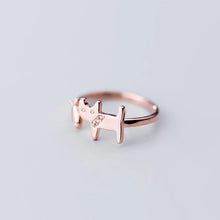 Load image into Gallery viewer, Minimalist Cat and Fish Bone Silver Ring