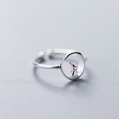 Elegant Silver Rabbit Ring