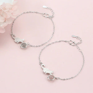 Cat Moonstone Silver Bracelet