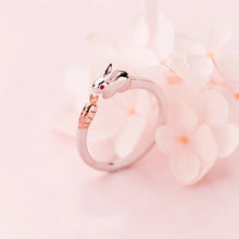 Load image into Gallery viewer, Bunny and Carrot Silver Ring