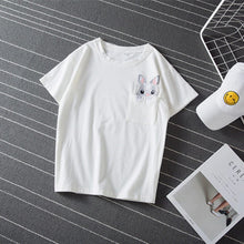 Load image into Gallery viewer, Embroidered Rabbit Bunny Pocket Tee