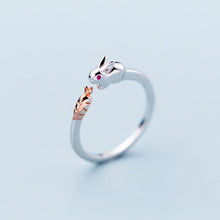 Load image into Gallery viewer, Bunny and Carrot Silver Ring