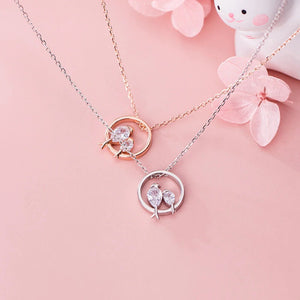 Dazzling Love Bird Silver Necklace