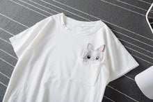 Load image into Gallery viewer, Embroidered Rabbit Bunny Pocket Tee