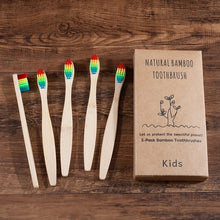 Load image into Gallery viewer, Eco-Friendly, Biodegradable Bamboo Toothbrushes for Children/Kids (5 Pieces Pack)