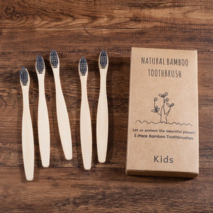 Eco-Friendly, Biodegradable Bamboo Toothbrushes for Children/Kids (5 Pieces Pack)